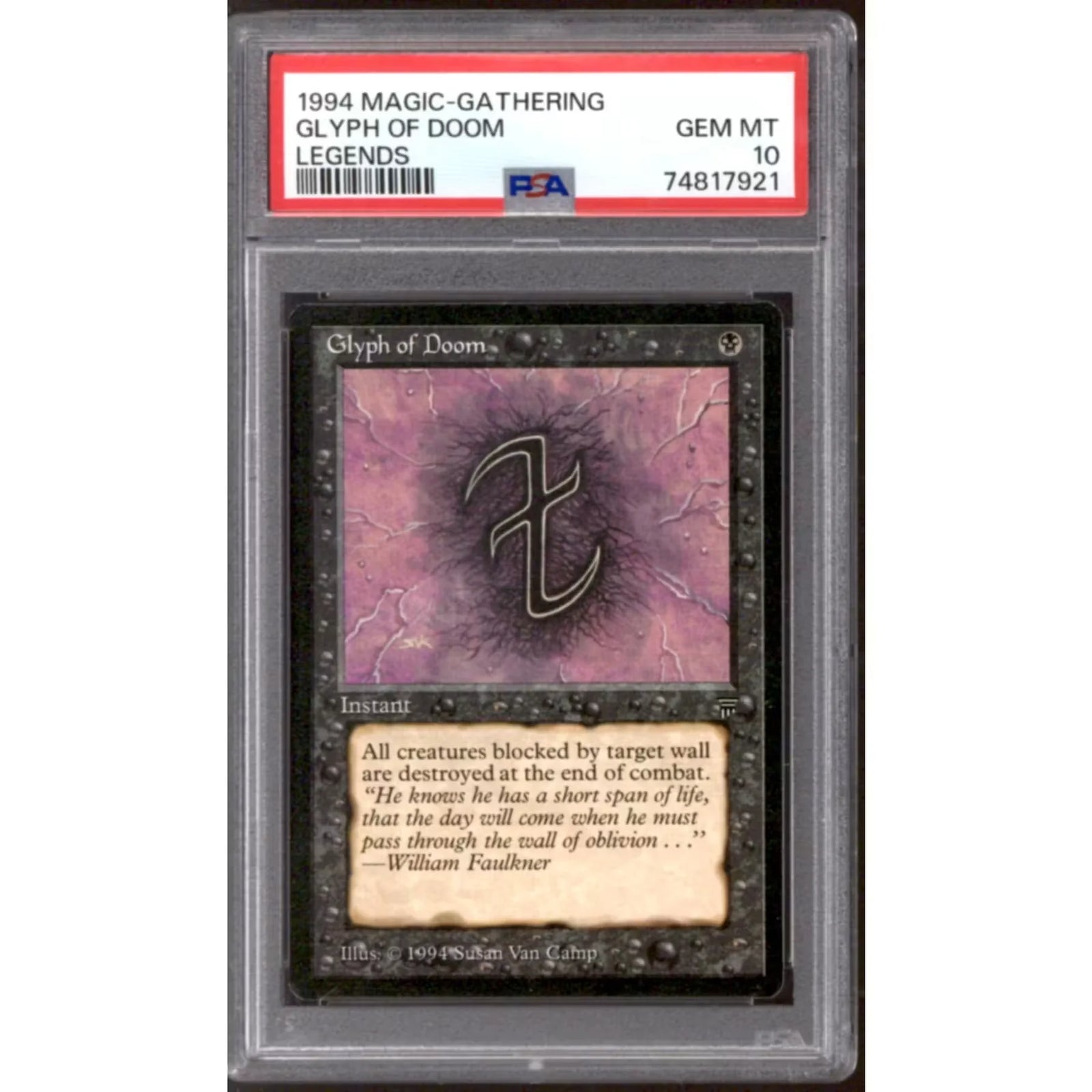 Glyph of Doom Magic the Gathering Legends | PSA 10 Gem Mint