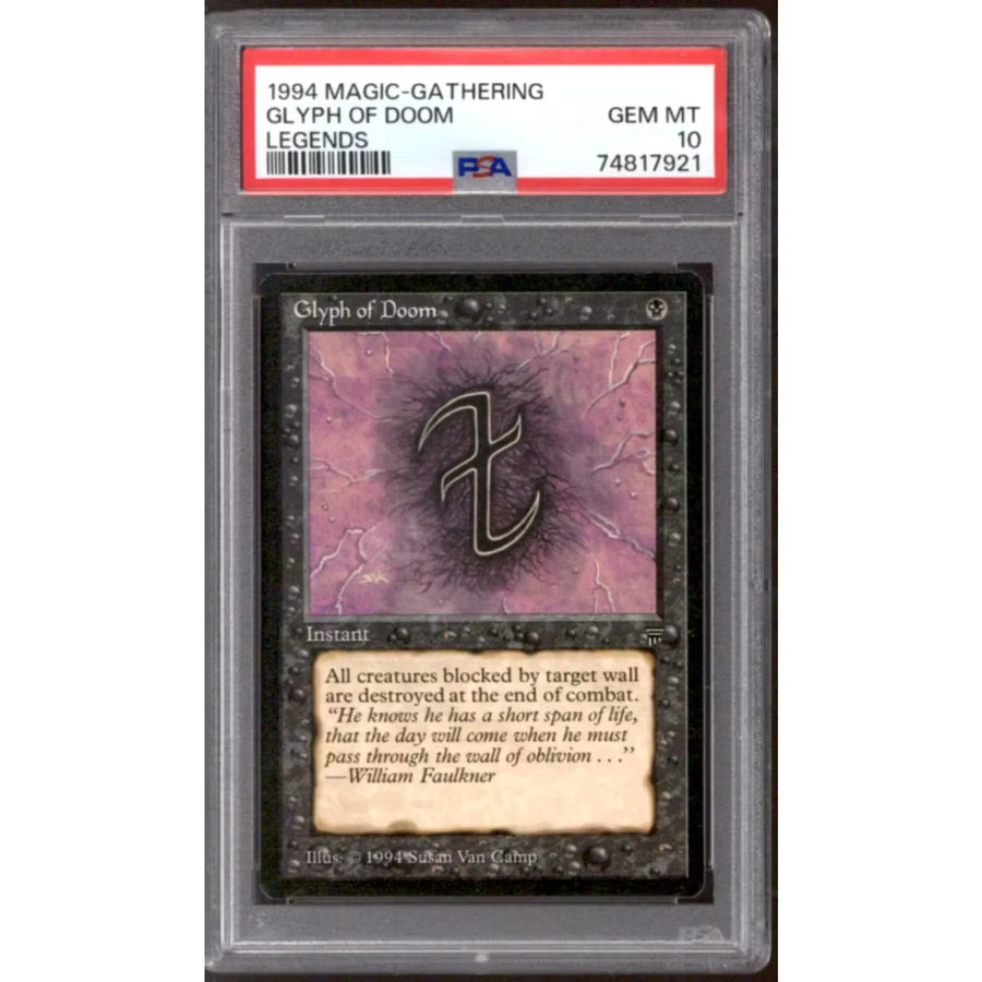 Glyph of Doom Magic the Gathering Legends | PSA 10 Gem Mint