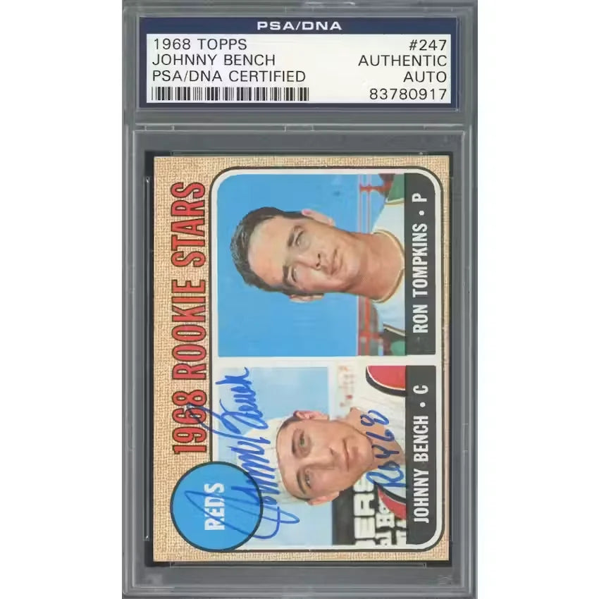 1968 Topps #247 Johnny Bench Rookie Card | PSA Authenticated