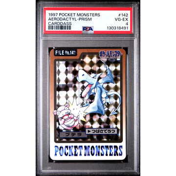 Pokemon 1997 Bandai CardDass Aerodactyl 142 | PSA 4 Prism Holo