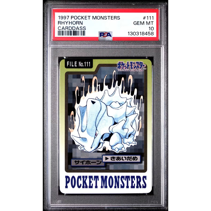 Pokemon 1997 Bandai CardDass Rhyhorn 111 | PSA 10 Gem Mint