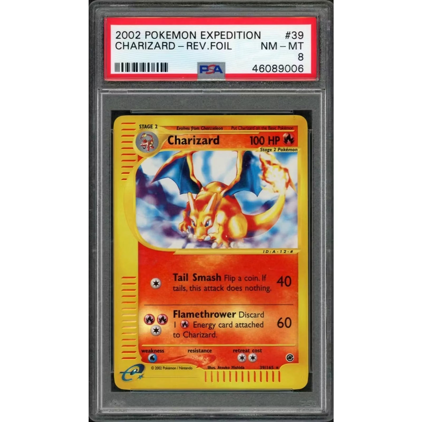 2002 Pokemon Expedition Charizard Reverse Foil #39 | PSA 8