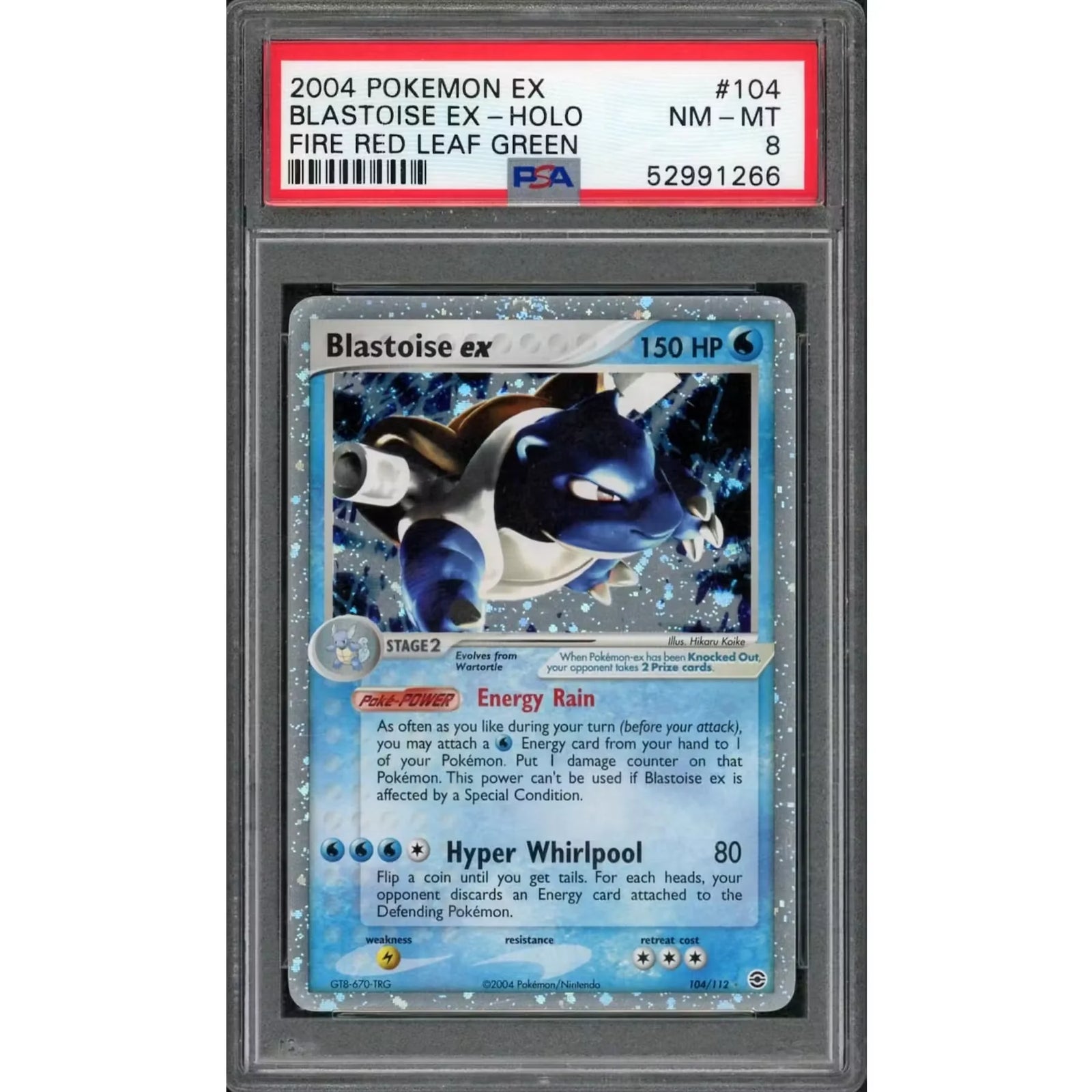 2004 Pokemon Fire Red Leaf Green Blastoise ex Holo #104 | PSA 8