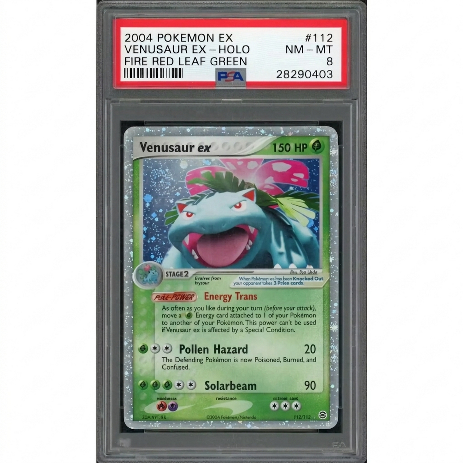 2004 Pokemon Venusaur EX Holo #112 | Fire Red Leaf Green PSA 8