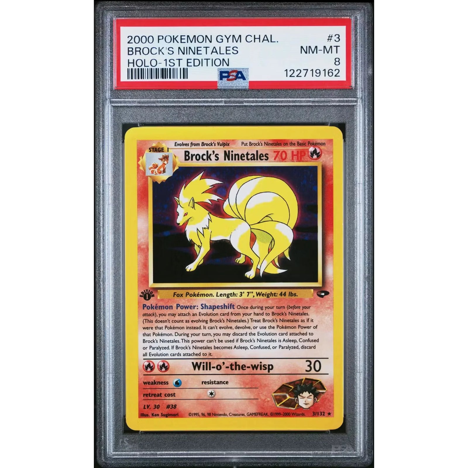 Brock's Ninetales Pokemon Gym Challenge 1st Edition | PSA 8