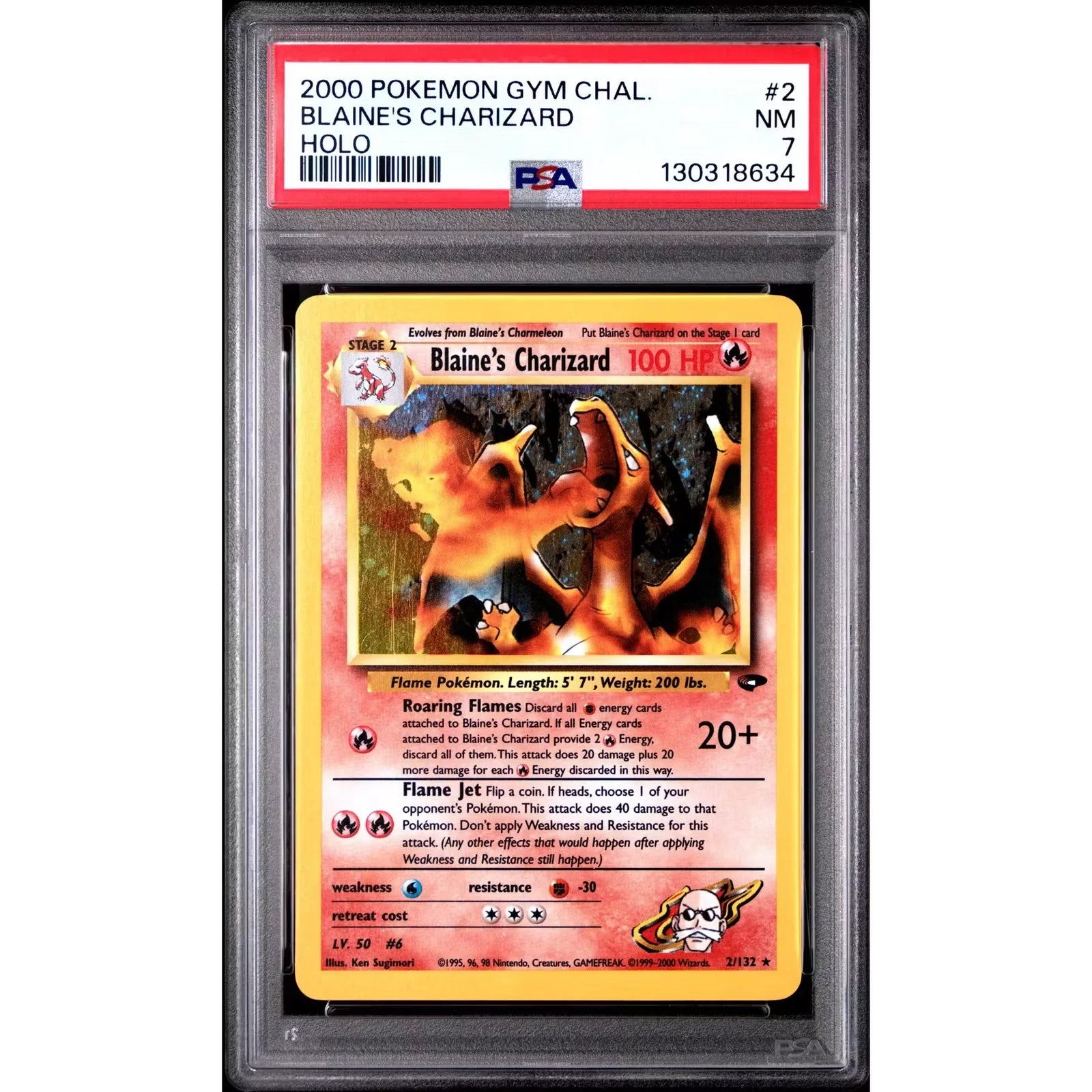 Pokemon Gym Challenge Blaine's Charizard 2/132 | PSA 7