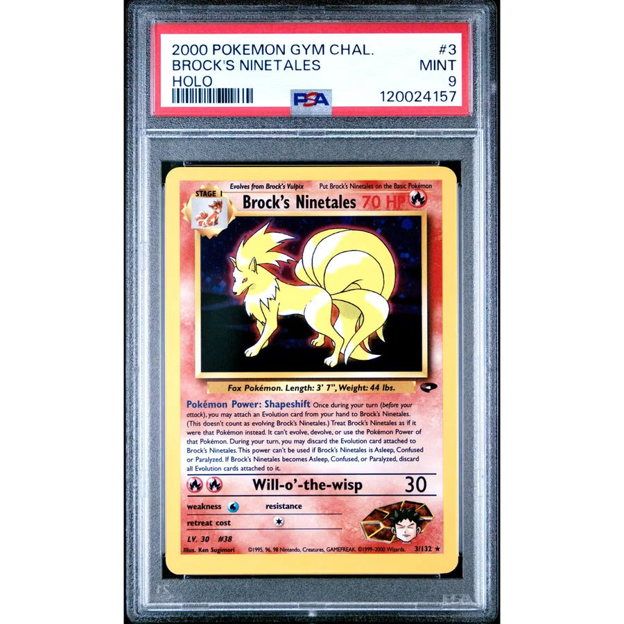 Pokemon Brock's Ninetales Gym Challenge Card | PSA 9