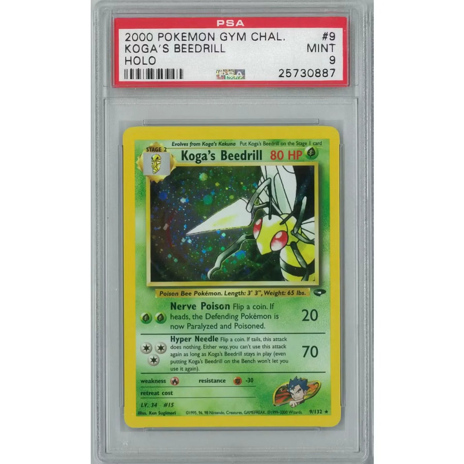 Pokemon Gym Challenge Koga's Beedrill 9/132 | PSA 9