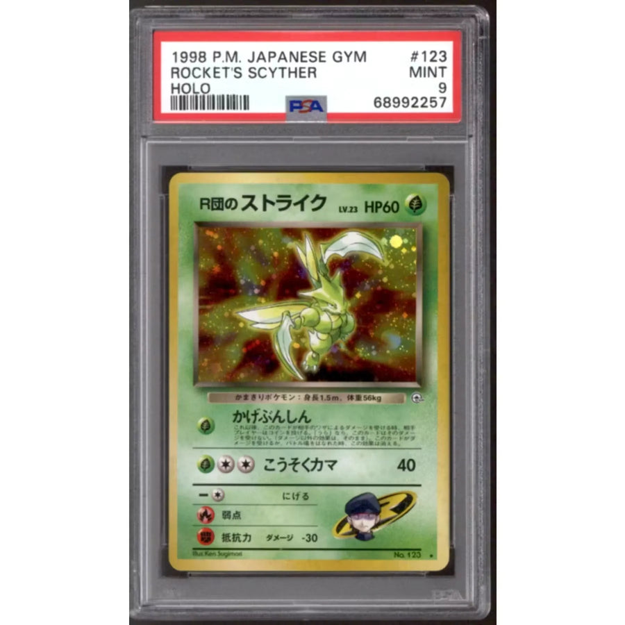 Pokemon Gym Heroes Rocket's Scyther 123 | PSA 9 Graded