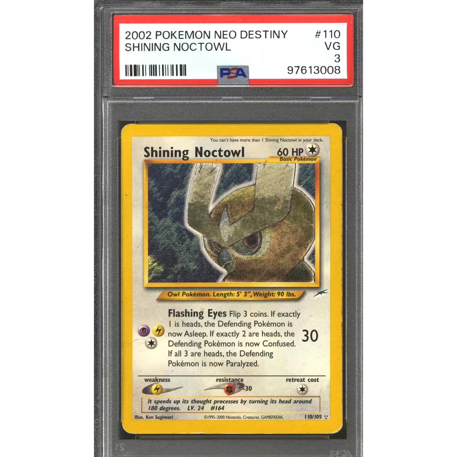 Pokemon Neo Destiny Shining Noctowl 110/105 | PSA 3