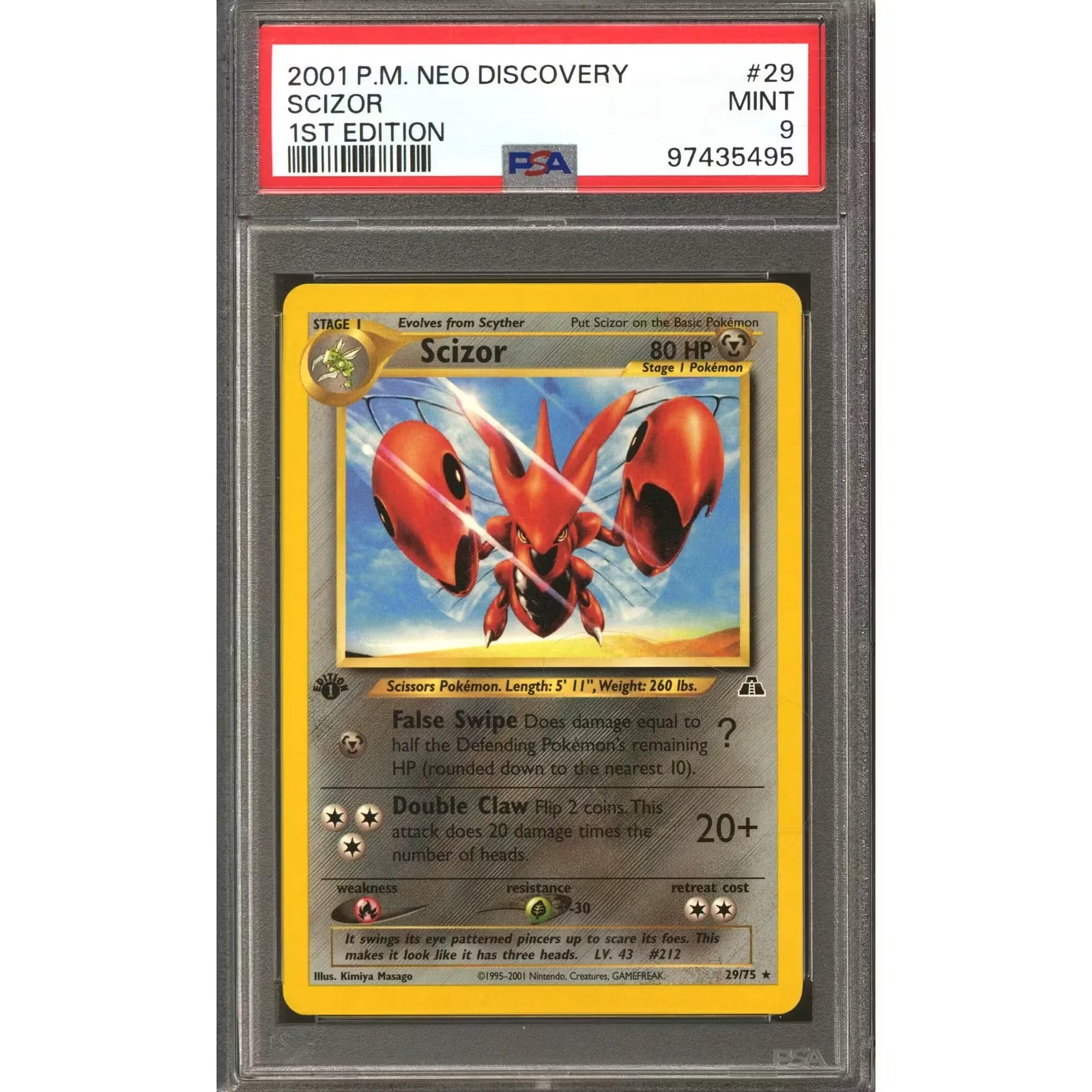 Pokemon Neo Discovery 1st Edition Scizor 29/75 | PSA 9