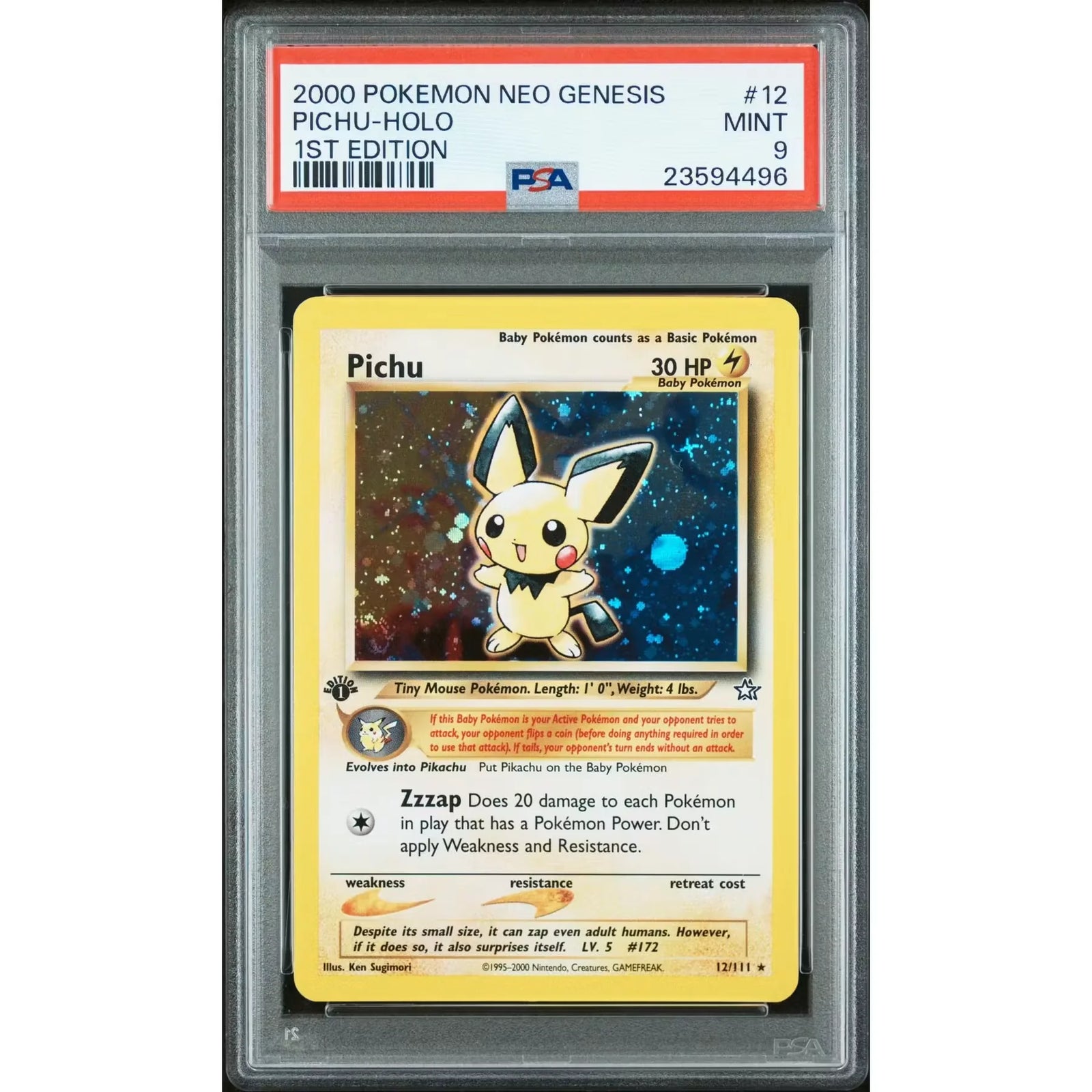 Pokemon Neo Genesis 1st Edition Pichu 12/111 | PSA 9