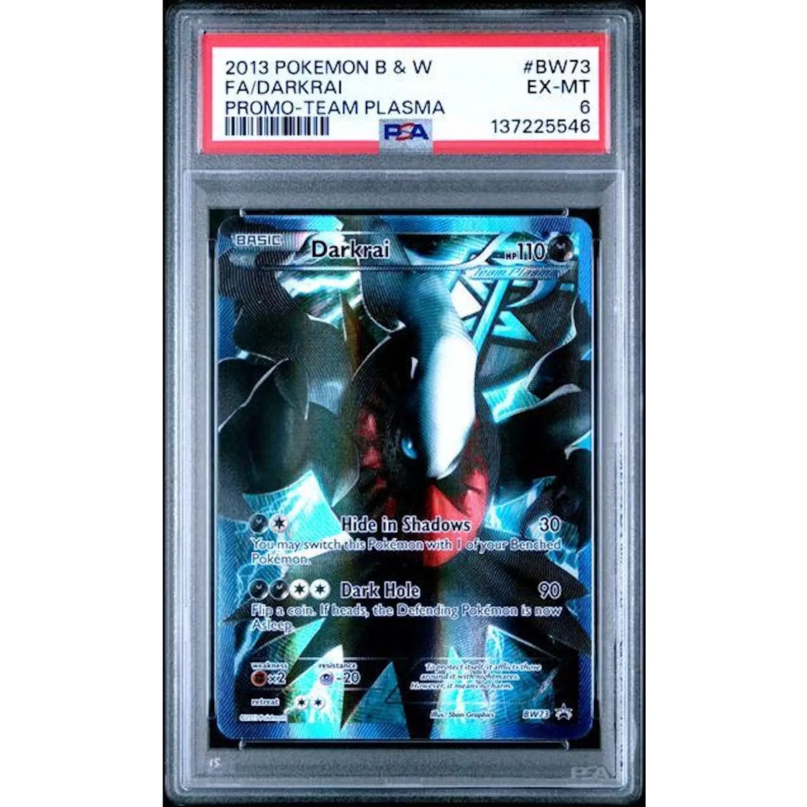 2013 Pokemon Team Plasma Darkrai Full Art Promo #BW73 | PSA 6