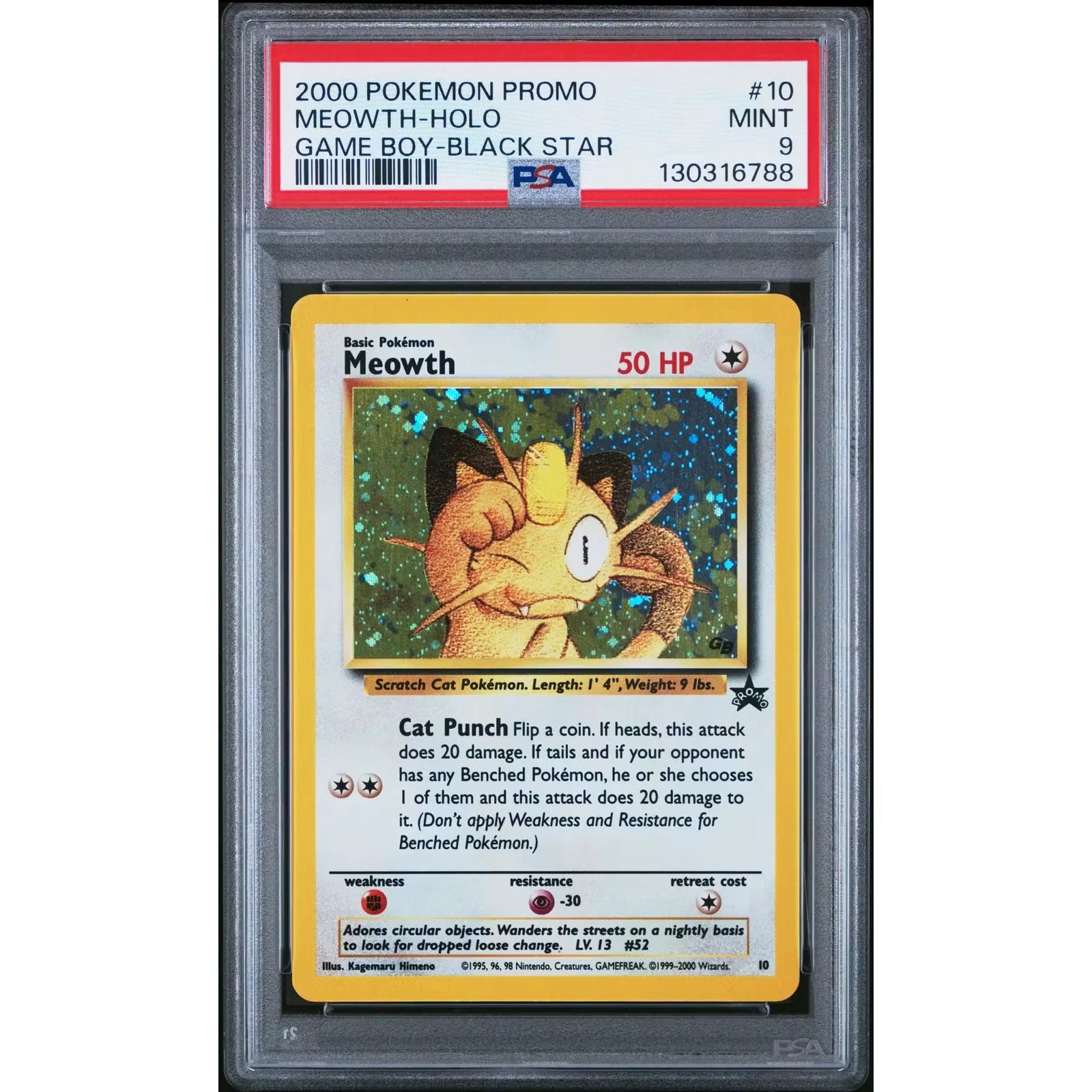 Pokemon Meowth WOTC Black Star Game Boy Promo | PSA 9
