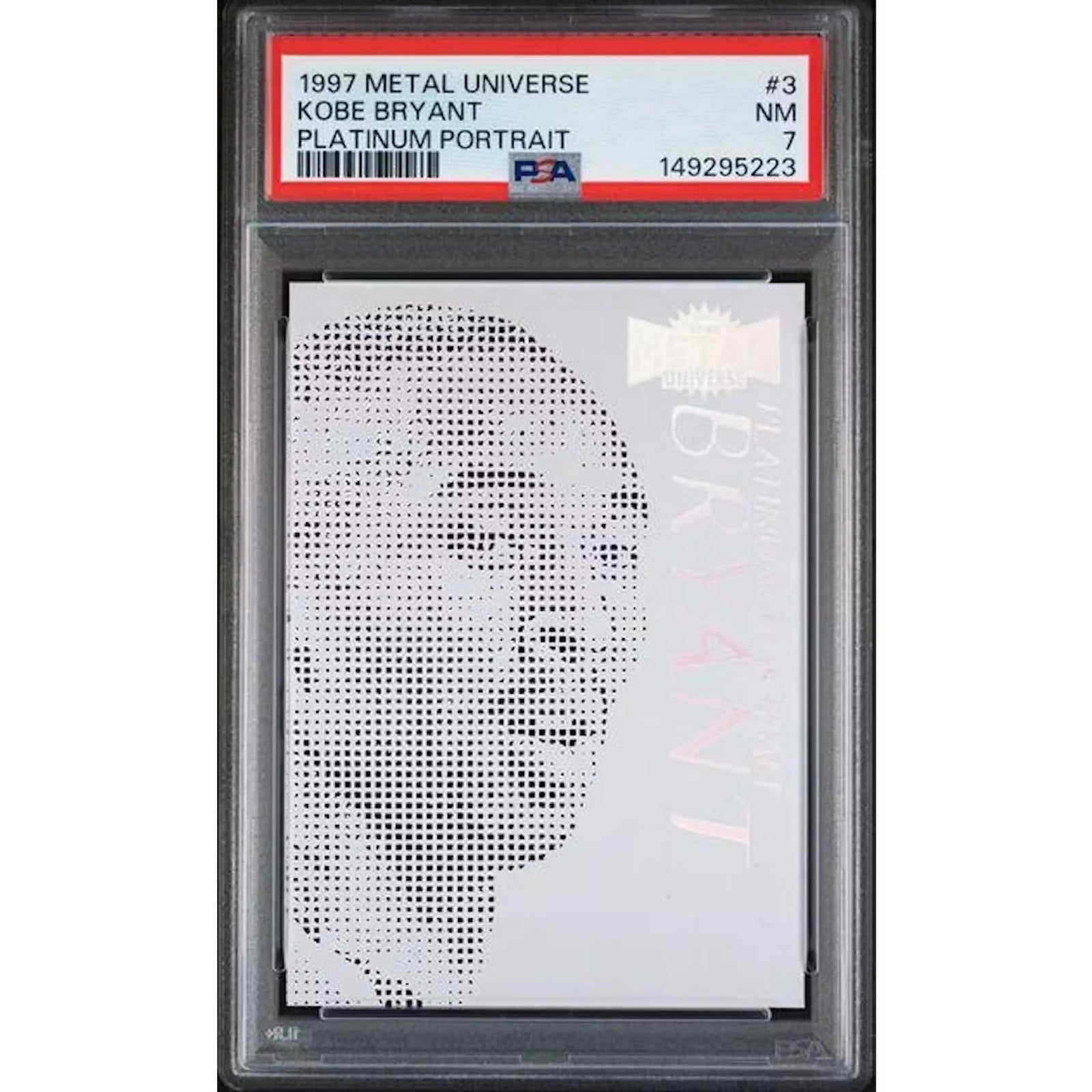 Kobe Bryant 1997 Skybox Metal Universe Platinum Portraits Rookie #3 | PSA 7