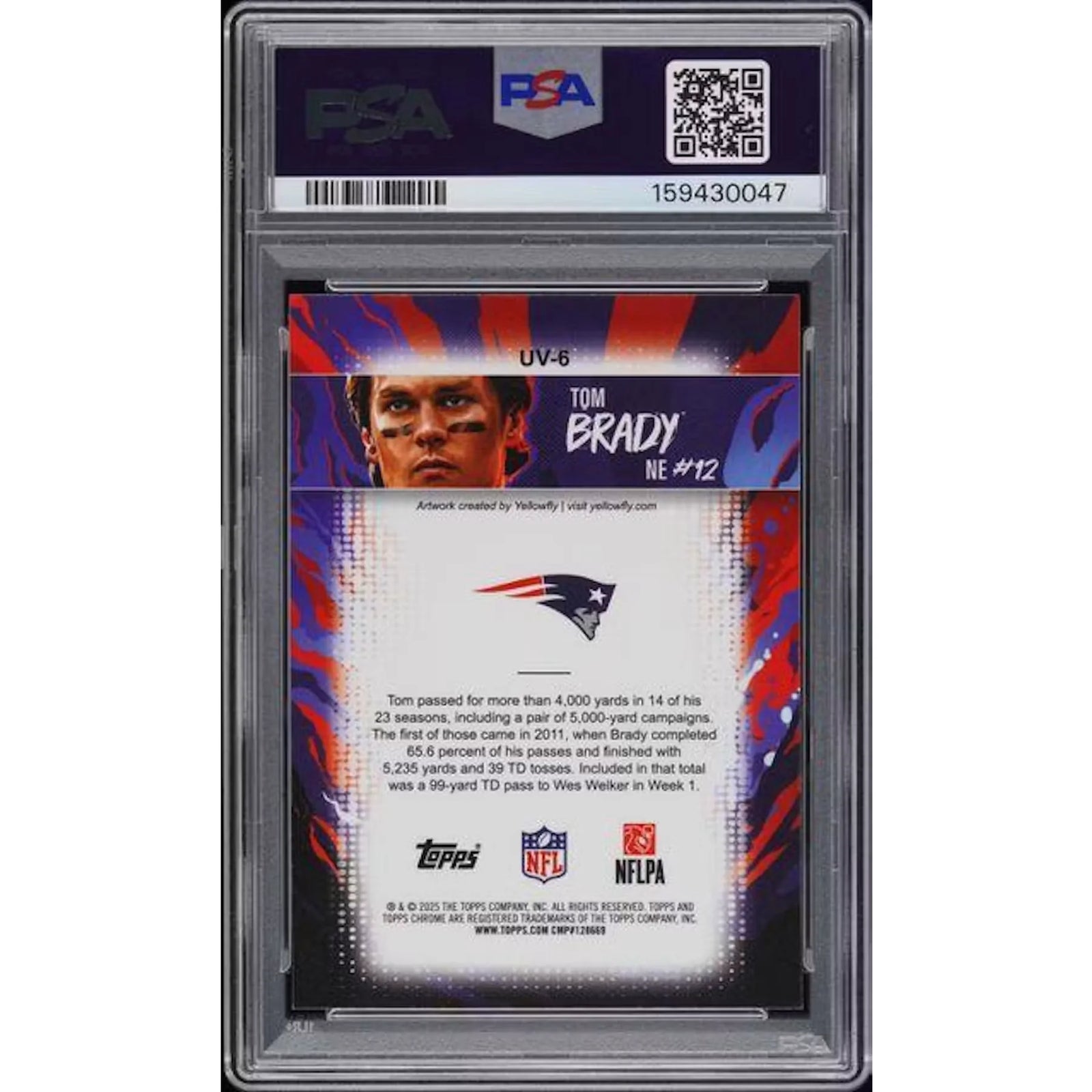 Tom Brady 2025 Topps Chrome Ultra Violet #6 | PSA 10