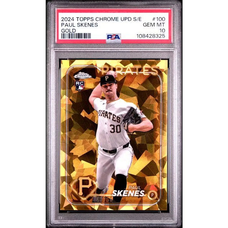 Paul Skenes 2024 Topps Chrome Update Sapphire Gold Rookie Card #100 | PSA 10