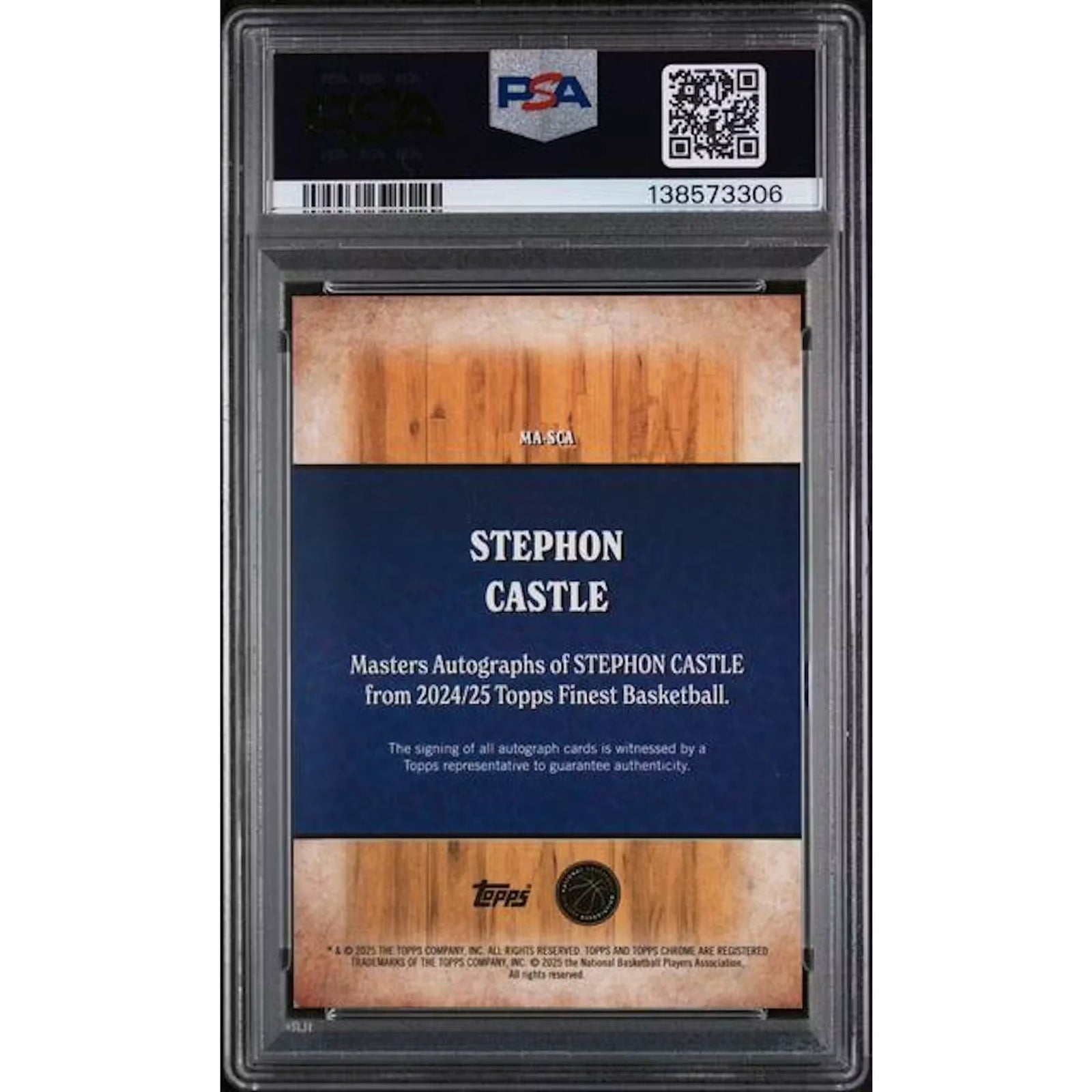 Stephon Castle Signed 2024-25 Topps Finest Rookie Auto | Gold/50 PSA 8