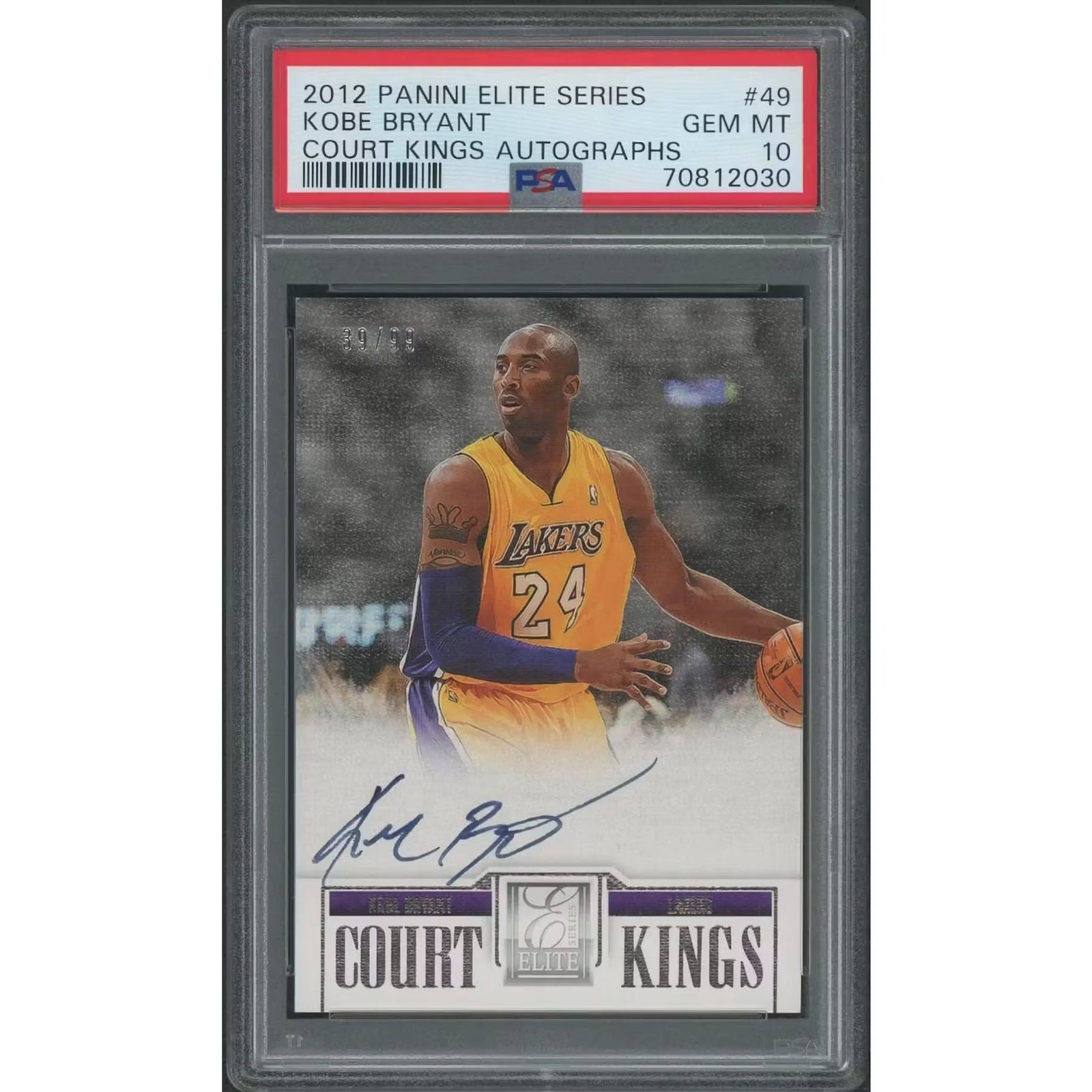 Kobe Bryant Signed 2012-13 Panini Elite Card | PSA 10 Gem Mint
