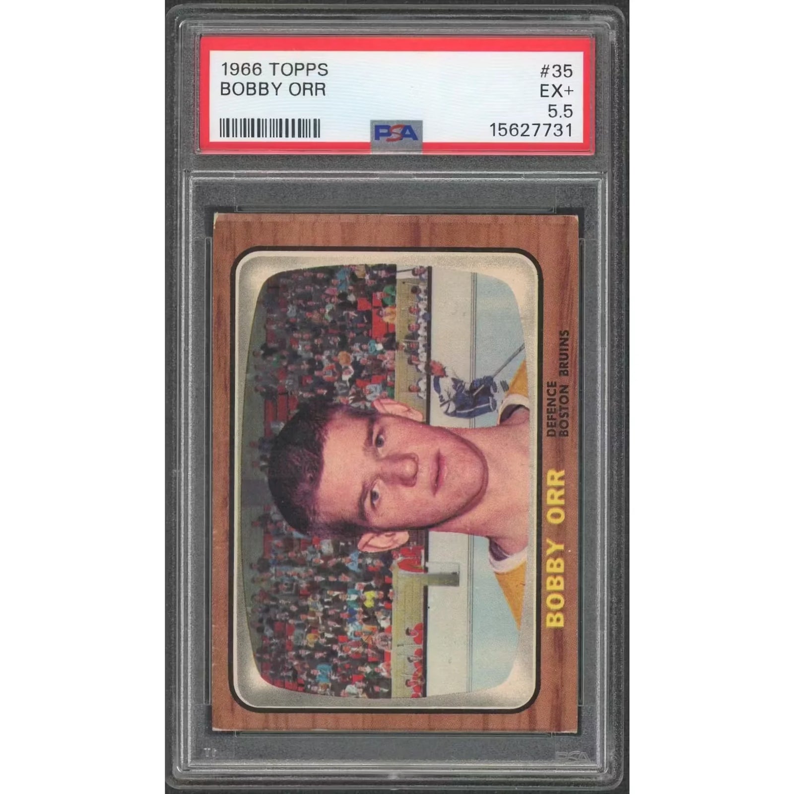 Bobby Orr 1966-67 Topps Hockey #35 Rookie Card | PSA 5.5