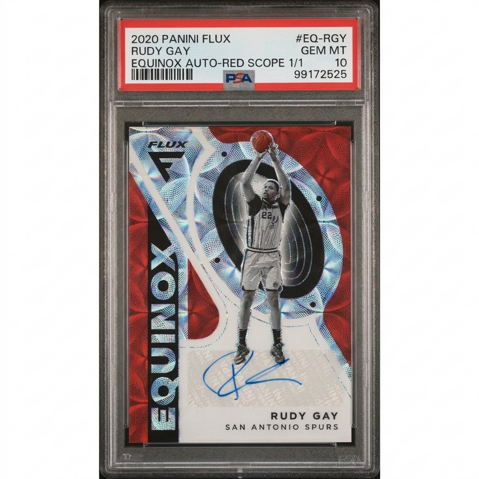 Rudy Gay Signed 2020 Flux Equinox Red Scope Auto Card | PSA 10