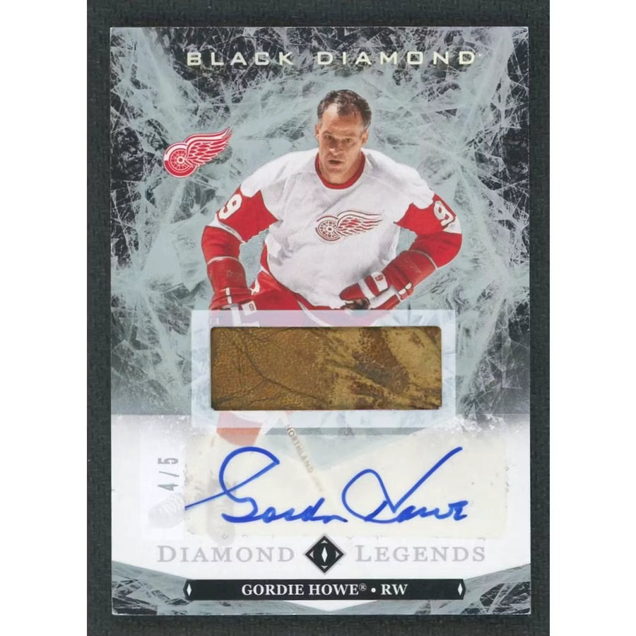 Gordie Howe Signed 2024-25 Upper Deck Black Diamond Card | Diamond Legends Patch Auto/5