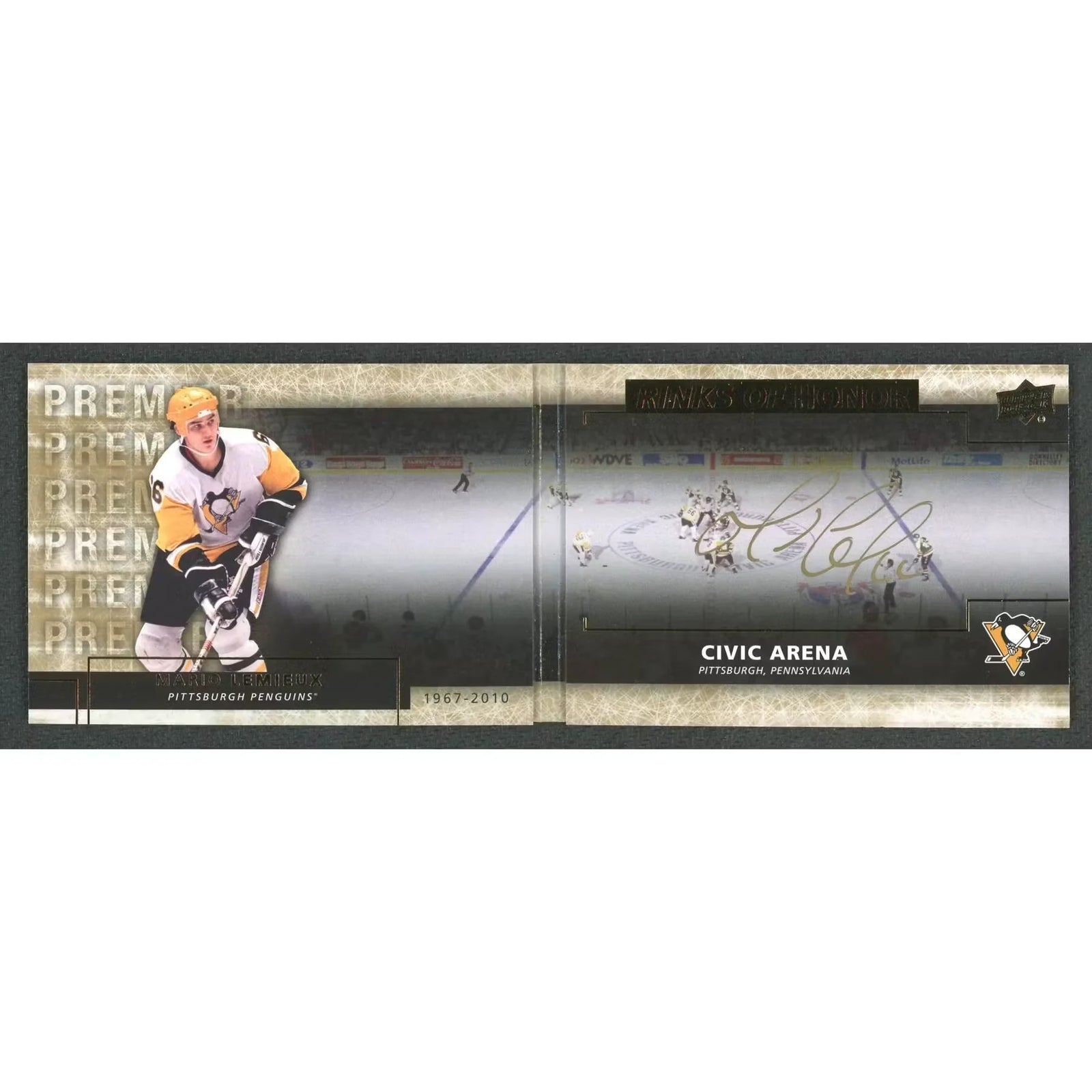 Mario Lemieux Signed 2014-15 Premier Rinks of Honor Card | Auto