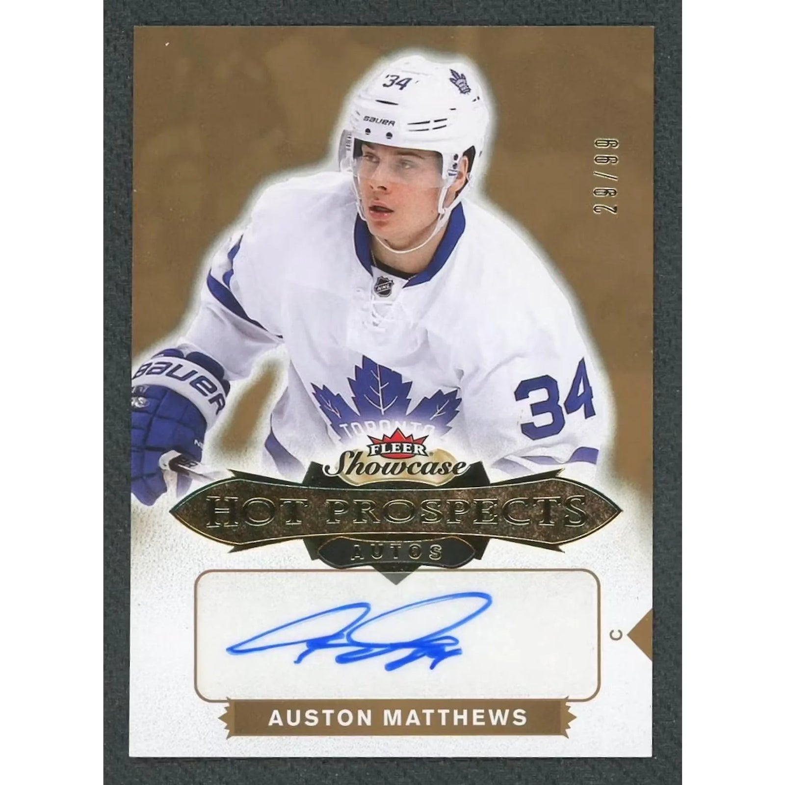 Auston Matthews 2016-17 Fleer Showcase Rookie Auto |/99