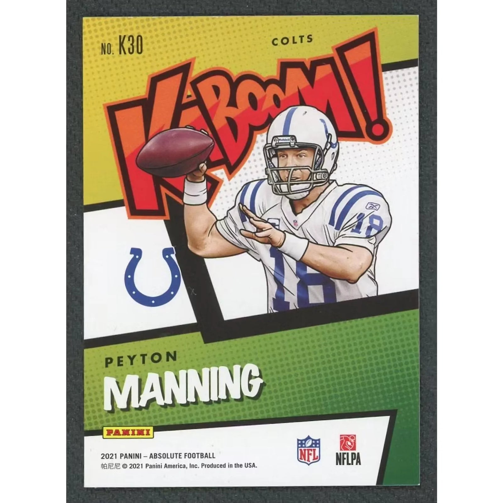 Peyton Manning 2021 Panini Absolute Kaboom #K30 Card