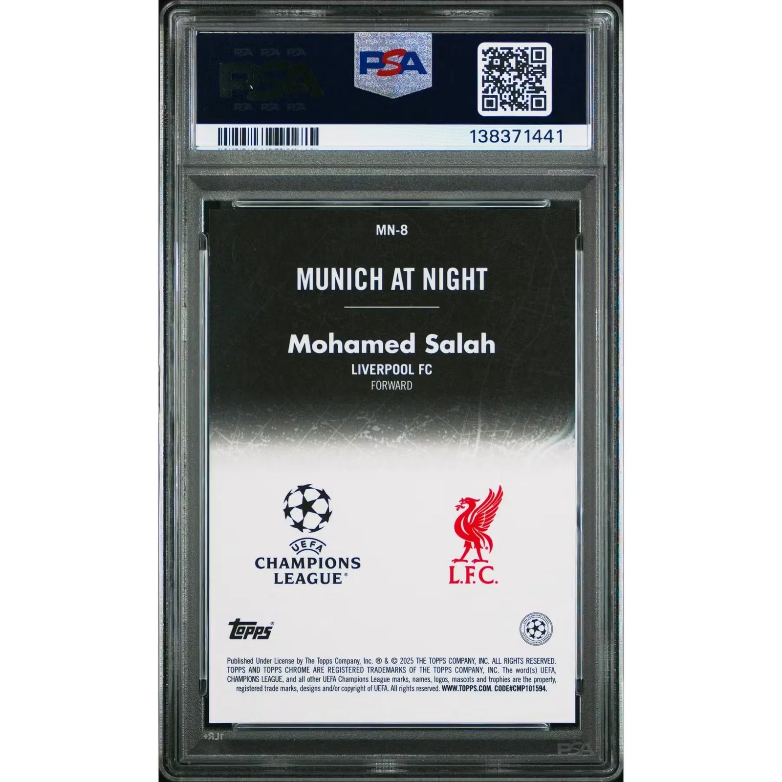 Mohamed Salah Signed 2024-25 Topps Chrome Munich at Night | PSA 10