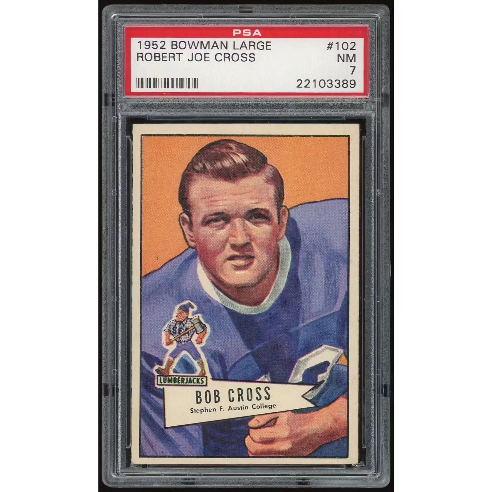 1952 Bowman Large #102 Robert Joe Cross Baseball Card | PSA 7