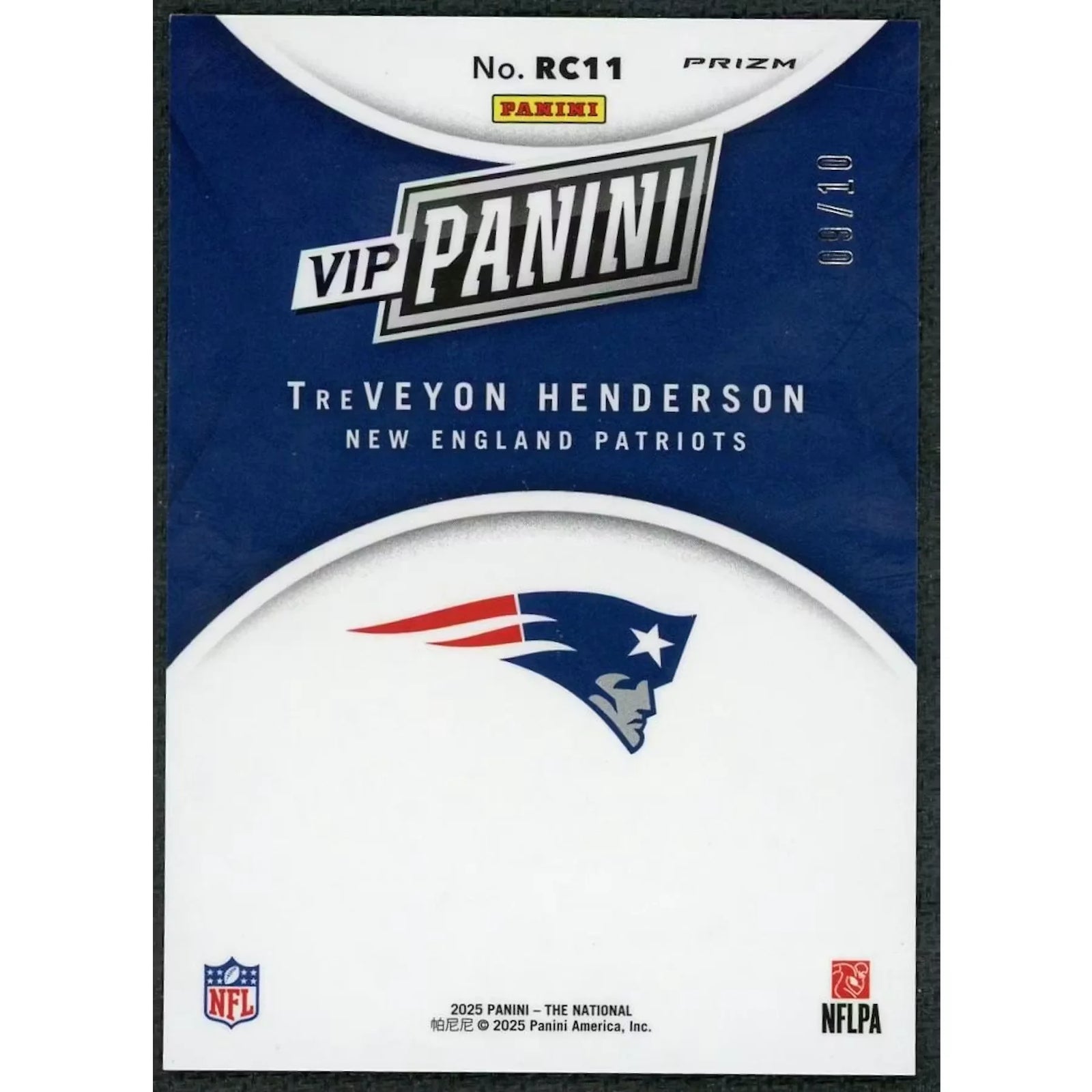Treveyon Henderson 2025 Panini National NSCC VIP Gold Rookie Card |/10