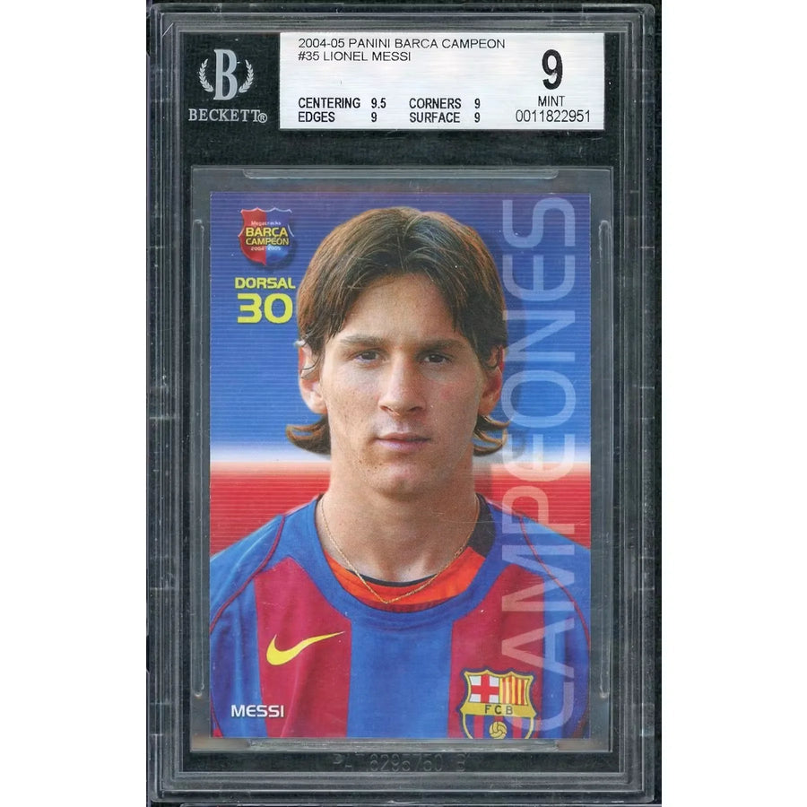 2004 Panini Barca Campeon Lionel Messi #35 BGS 9 Mega Cracks 35 Card