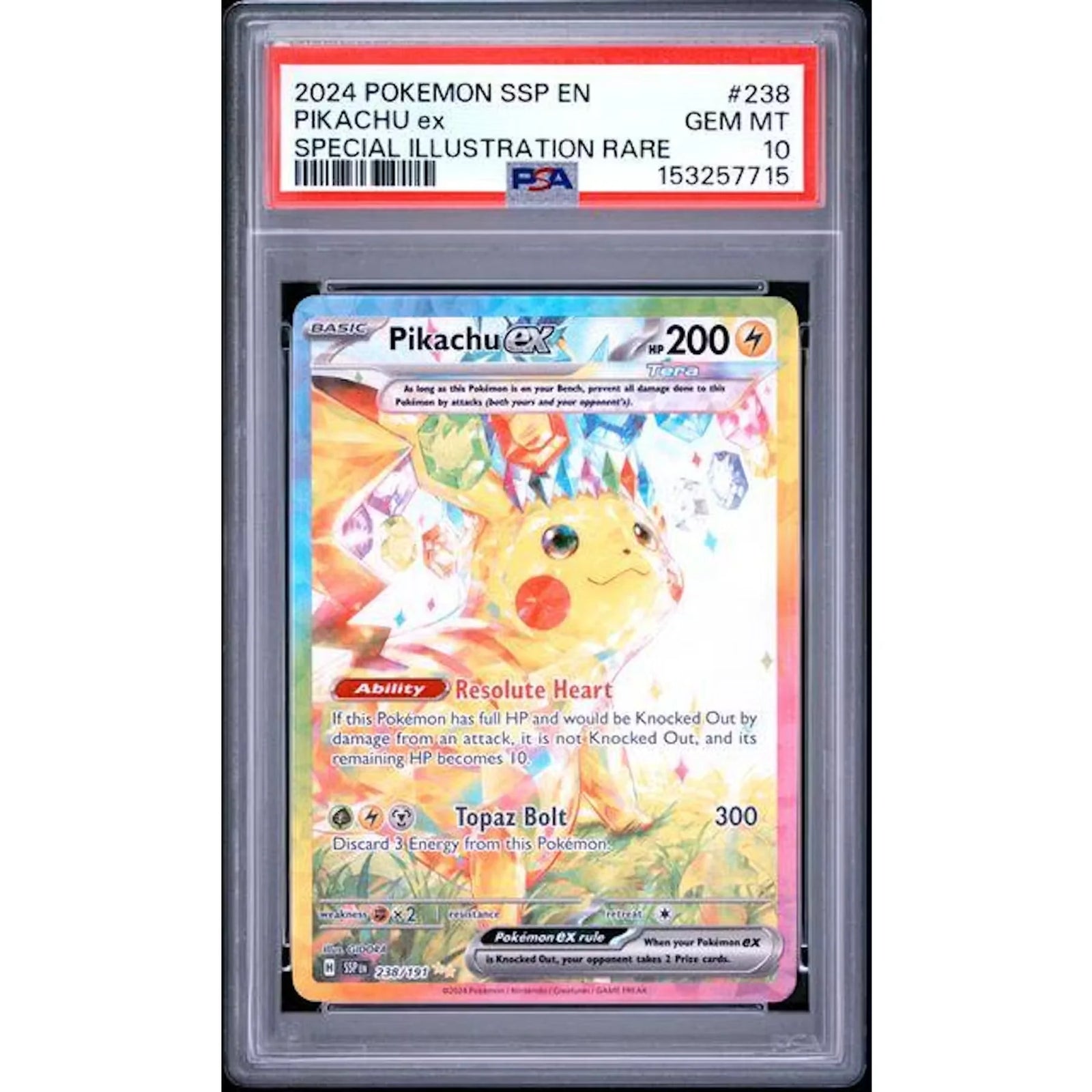 2024 Pokemon Surging Sparks Pikachu Special Illustration Rare #238 | PSA 10