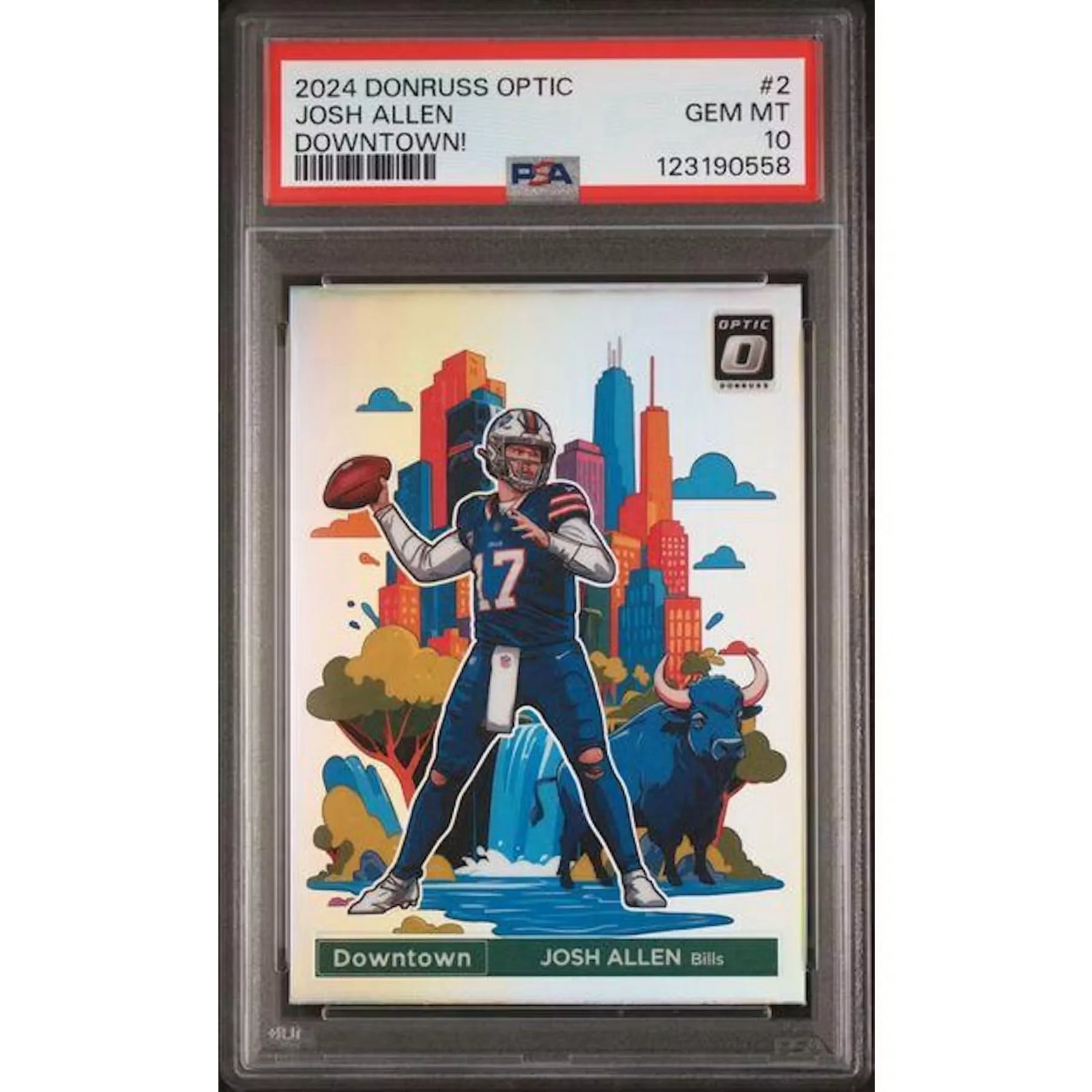 Josh Allen 2024 Panini Donruss Optic Downtown #2 | PSA 10
