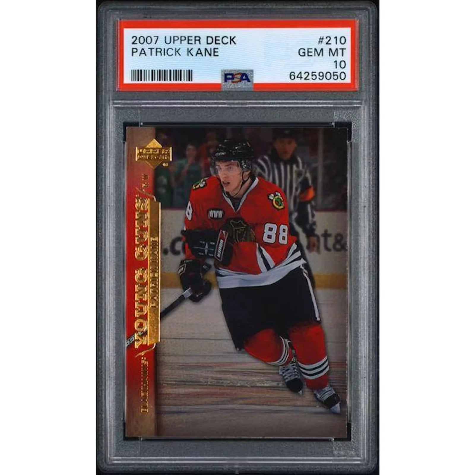 Patrick Kane 2007-08 Upper Deck Young Guns #210 | PSA 10