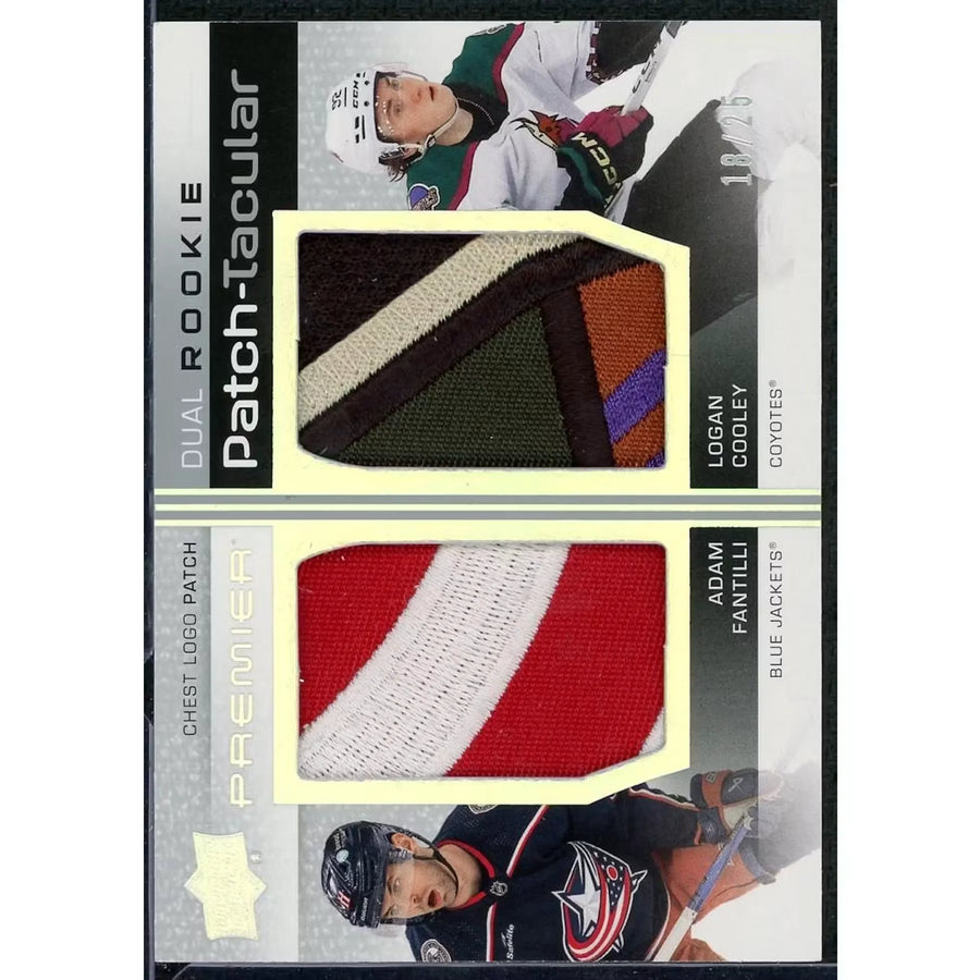 Adam Fantilli Logan Cooley Signed Dual Rookie Patch Card | 2023-24 UD Premier/25