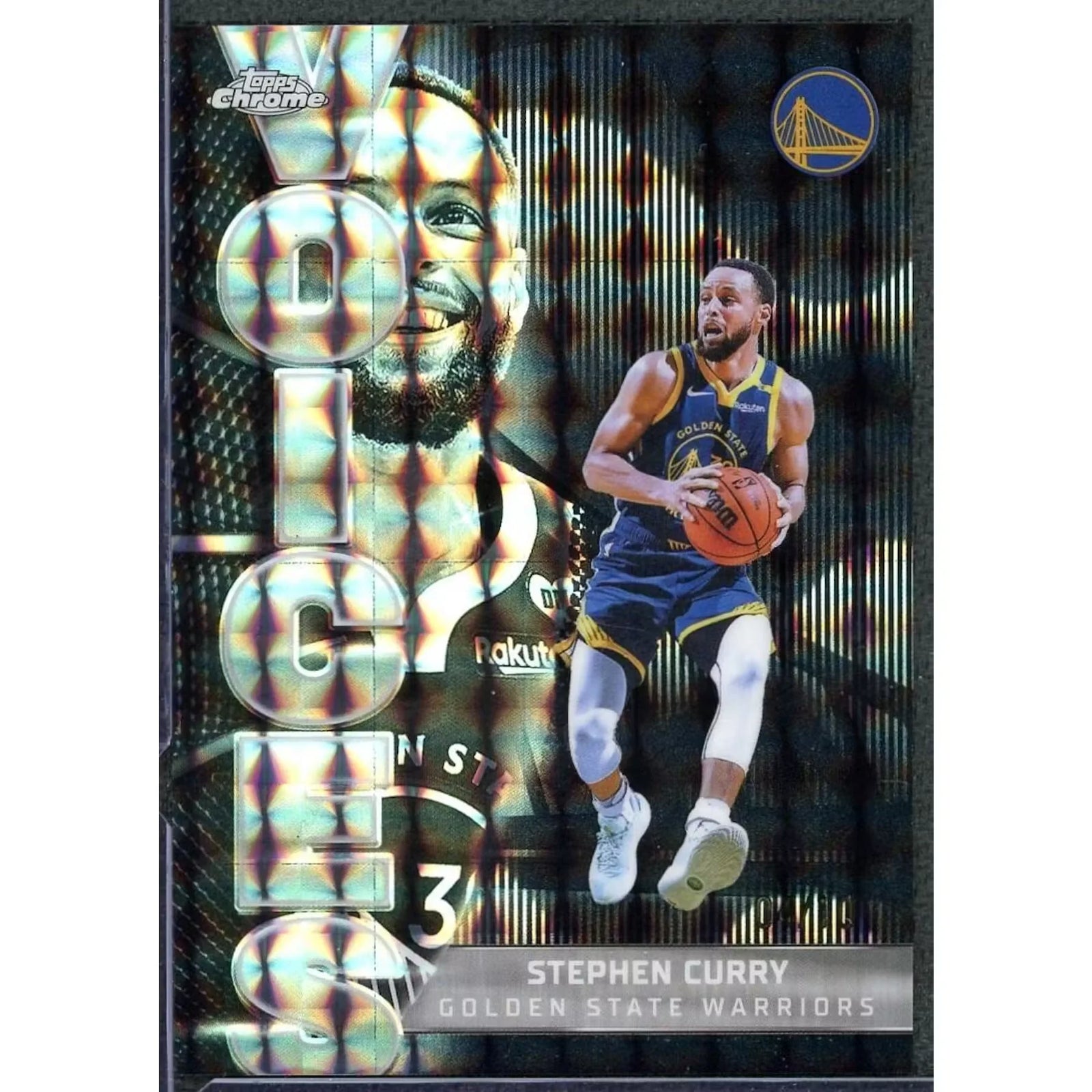 Stephen Curry Signed 2025-26 Topps Chrome Voices Refractor | Black Geometric/10