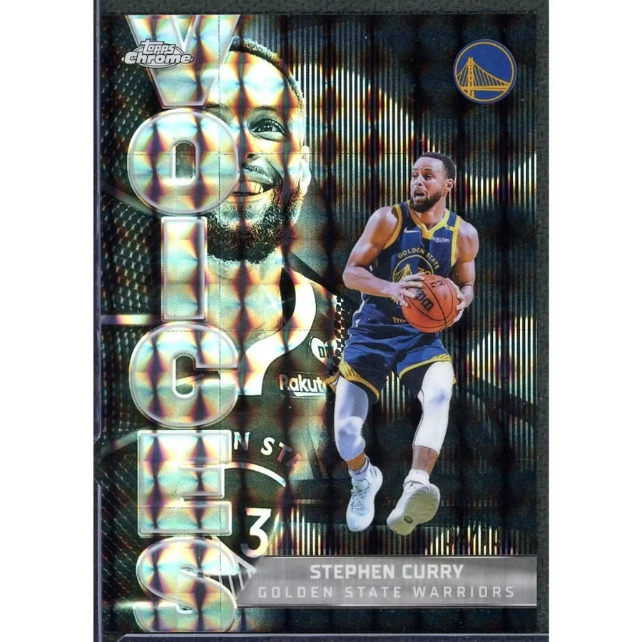 Stephen Curry Signed 2025-26 Topps Chrome Voices Refractor | Black Geometric/10