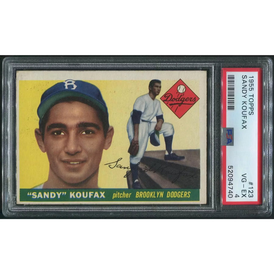 Sandy Koufax 1955 Topps Baseball Rookie Card #123 | PSA 4 VG-EX