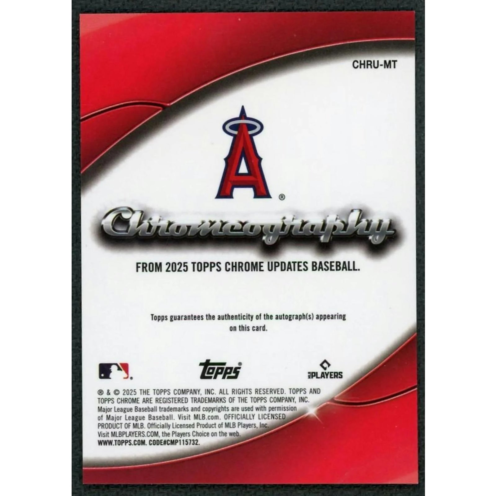 Mike Trout Signed 2025 Topps Chrome Update Chromeography Card | Orange/25