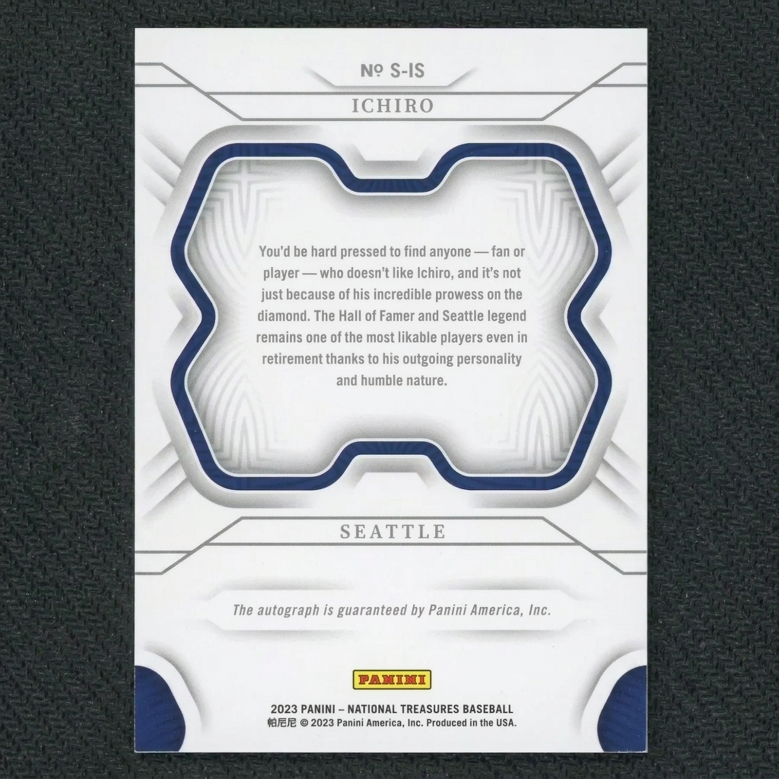 Ichiro Suzuki Signed 2023 National Treasures Card | Platinum 1/1