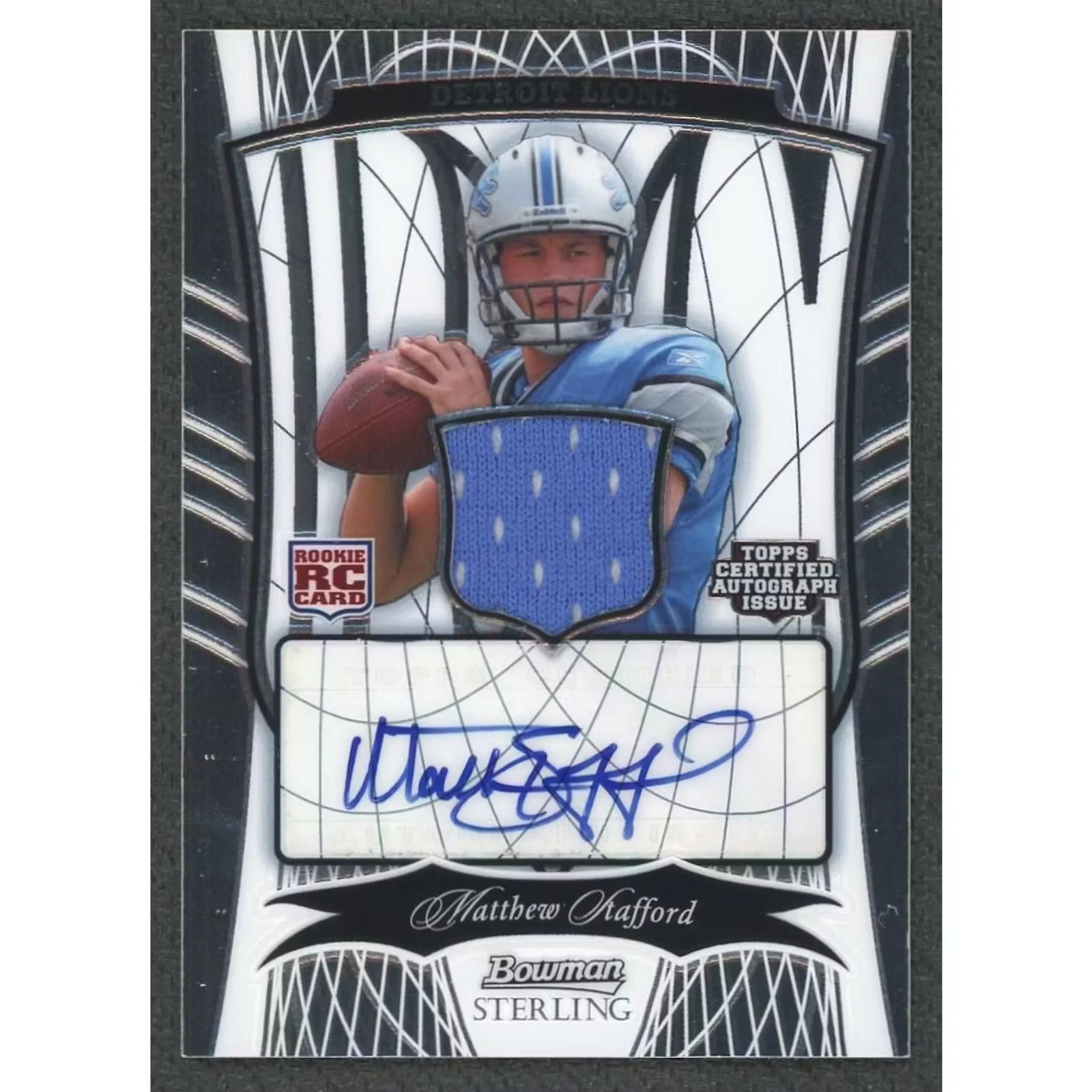 Matthew Stafford 2009 Bowman Sterling Rookie Patch Auto | #146/40