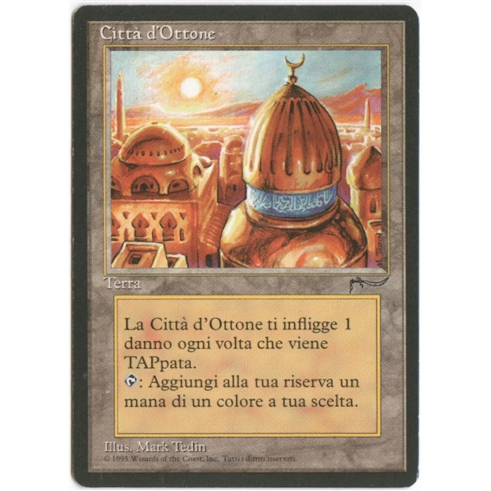 Magic the Gathering Italian Renaissance City of Brass FBB | Moderately Played