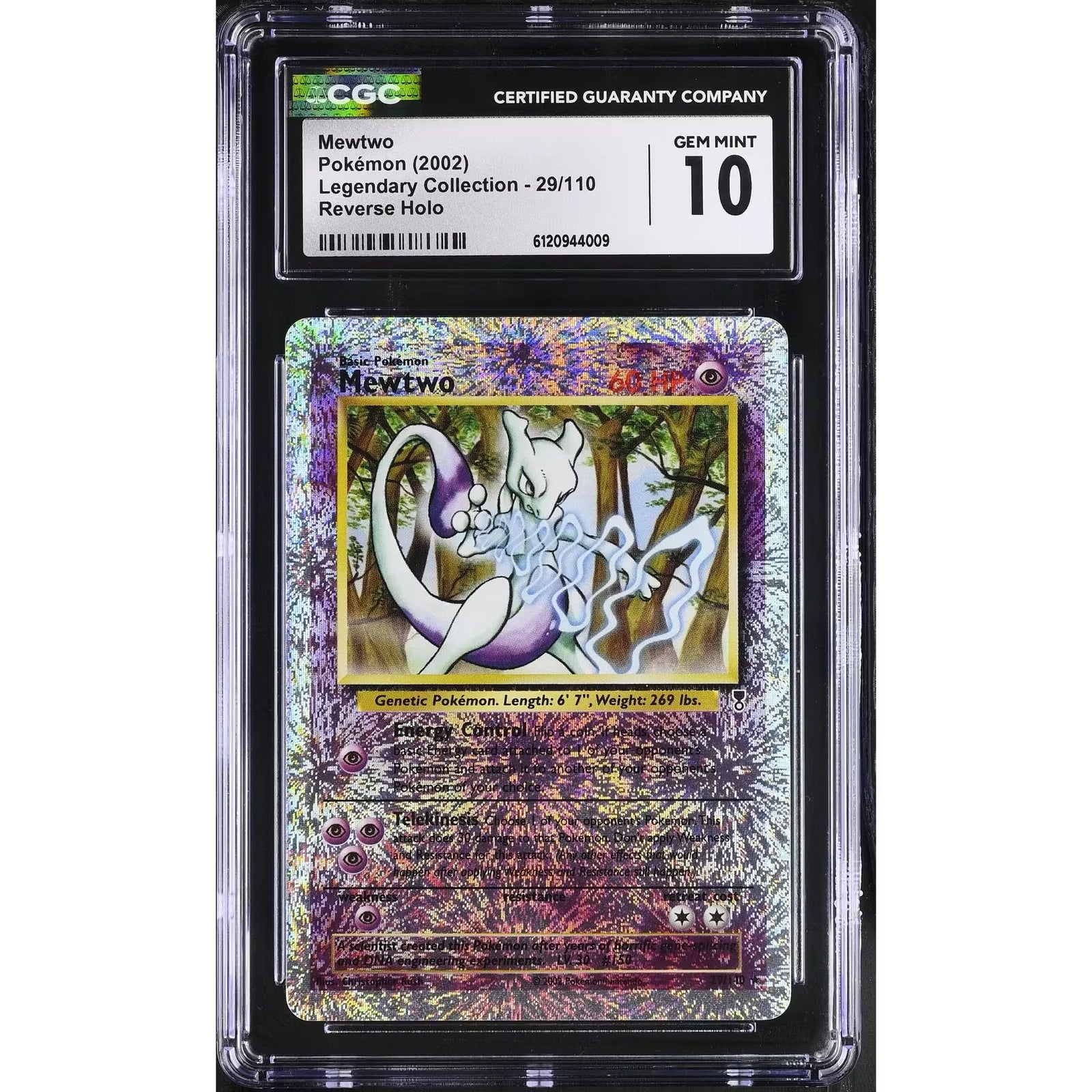 Mewtwo Reverse Holo Pokemon Legendary Collection 29/110 | CGC 10 Gem Mint