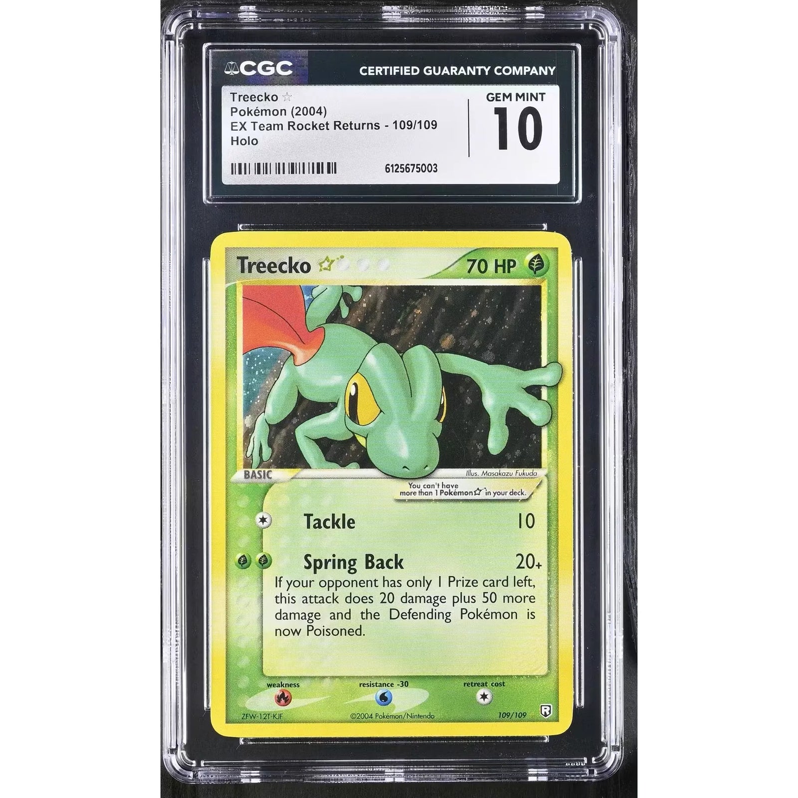 Pokemon EX Team Rocket Returns Treecko Gold Star 109/109 | CGC 10 Gem Mint