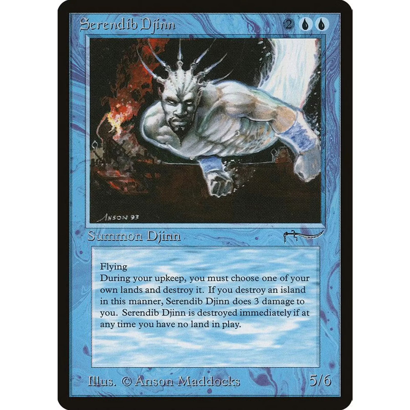 Magic the Gathering Serendib Djinn | Arabian Nights Rare | Near Mint