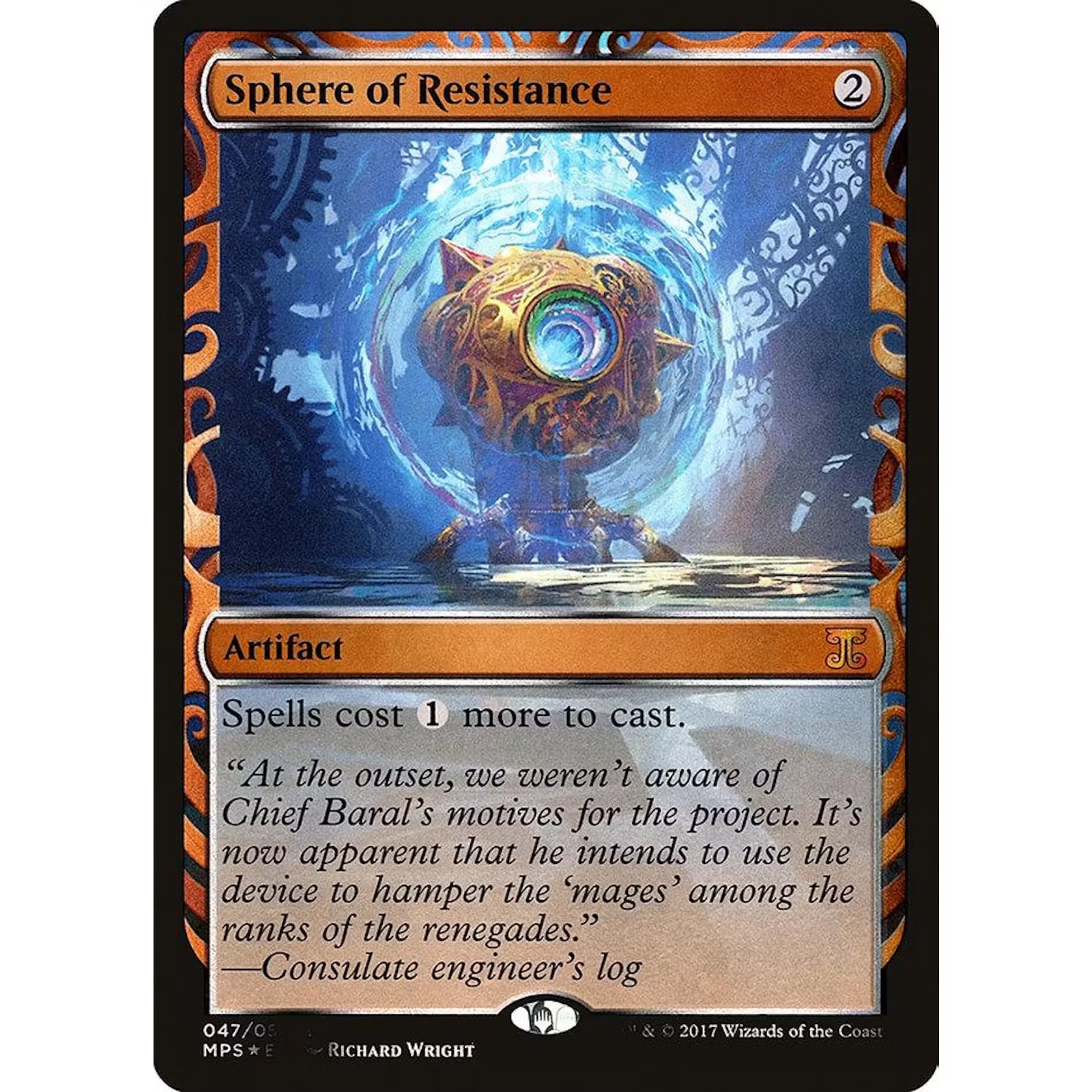 Magic the Gathering Sphere of Resistance Foil | Kaladesh Inventions