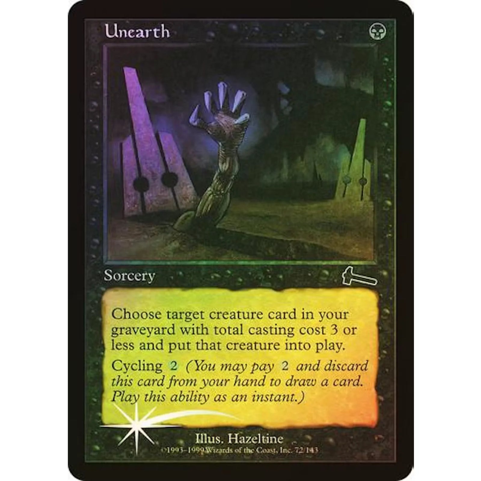 Magic the Gathering Unearth Foil | Urza's Legacy Light Play