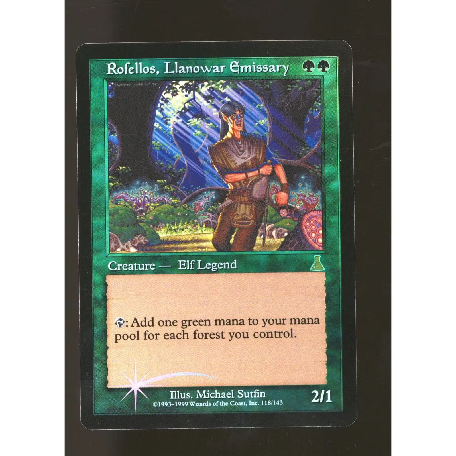 Rofellos, Llanowar Emissary Foil | Urza's Destiny Light Play